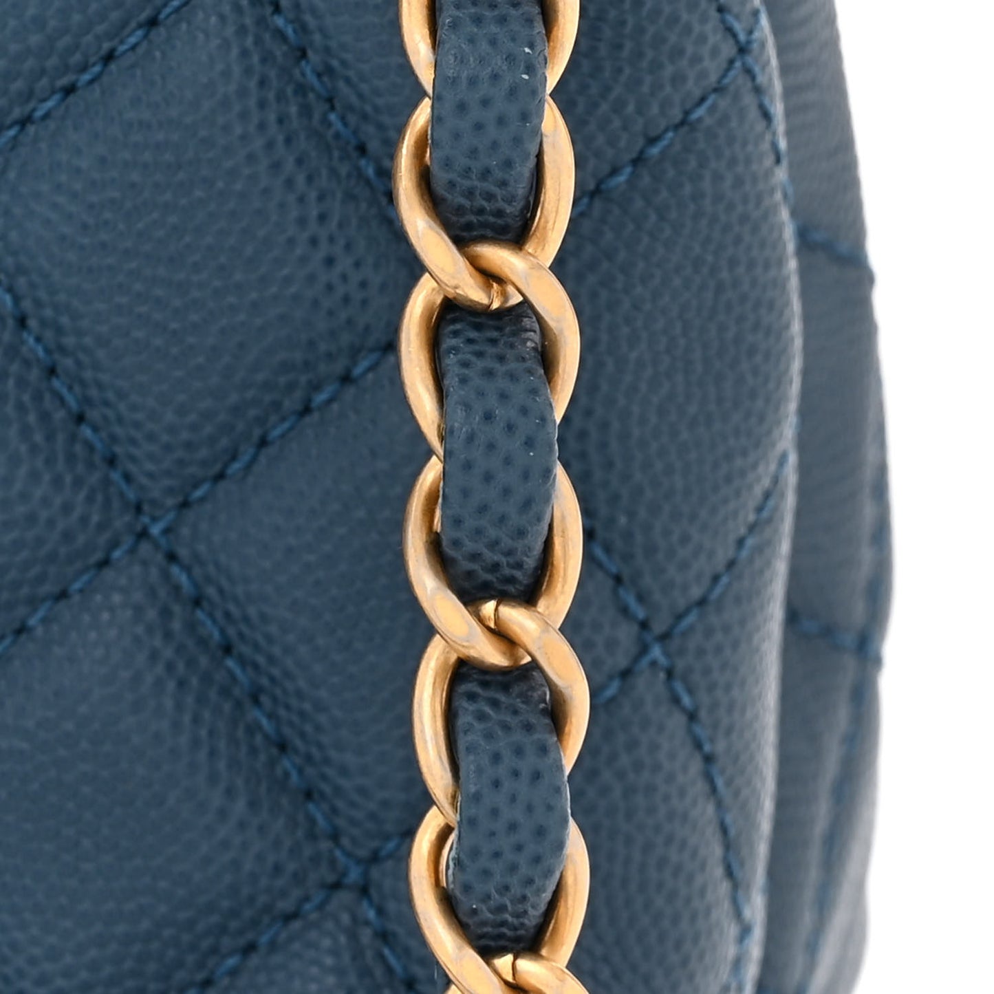 Caviar Quilted Small Coco Handle Flap Blue