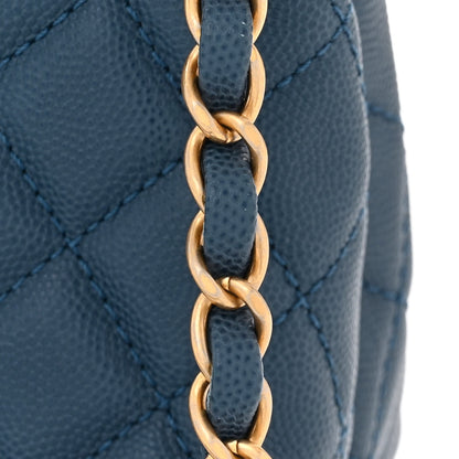 Chanel Caviar Quilted Small Coco Handle Flap Blue 13 of 13