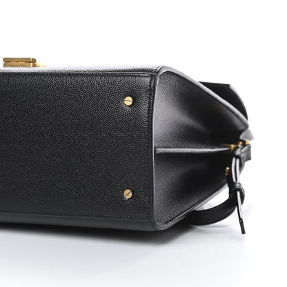 Saint Laurent Grain de Poudre Medium Classic Monogram Cassandra Top Handle Black Rouge Legion 11 of 12