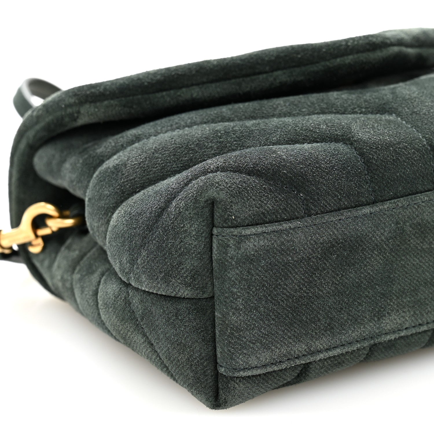 Saint Laurent Suede Y Quilted Monogram Toy Loulou Crossbody Bag Dark Forest Dark Forest 10 of 11