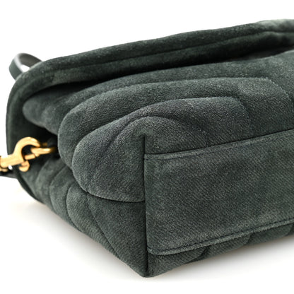 Saint Laurent Suede Y Quilted Monogram Toy Loulou Crossbody Bag Dark Forest Dark Forest 10 of 11