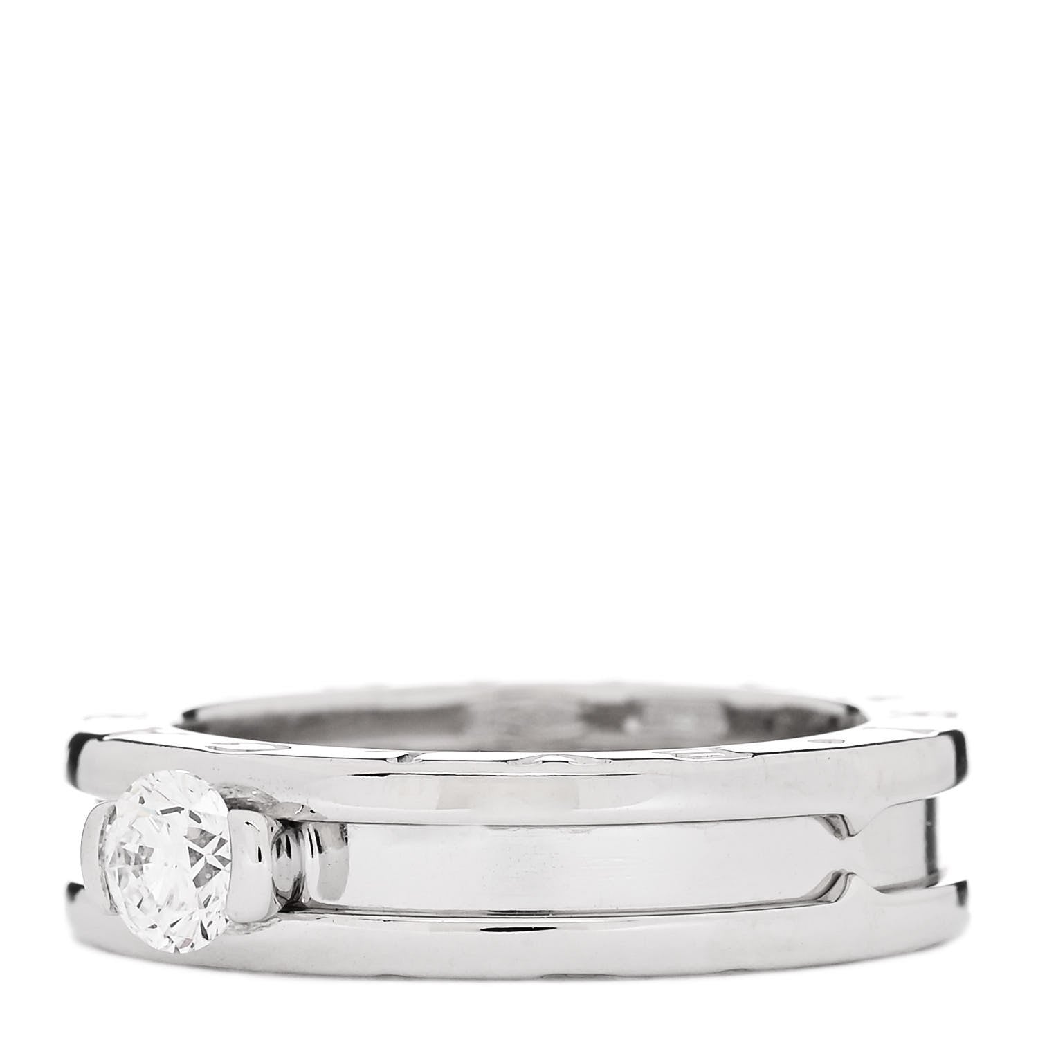 Bulgari 18K White Gold Diamond B.Zero1 Engagement Ring 51 5.75 3 of 8