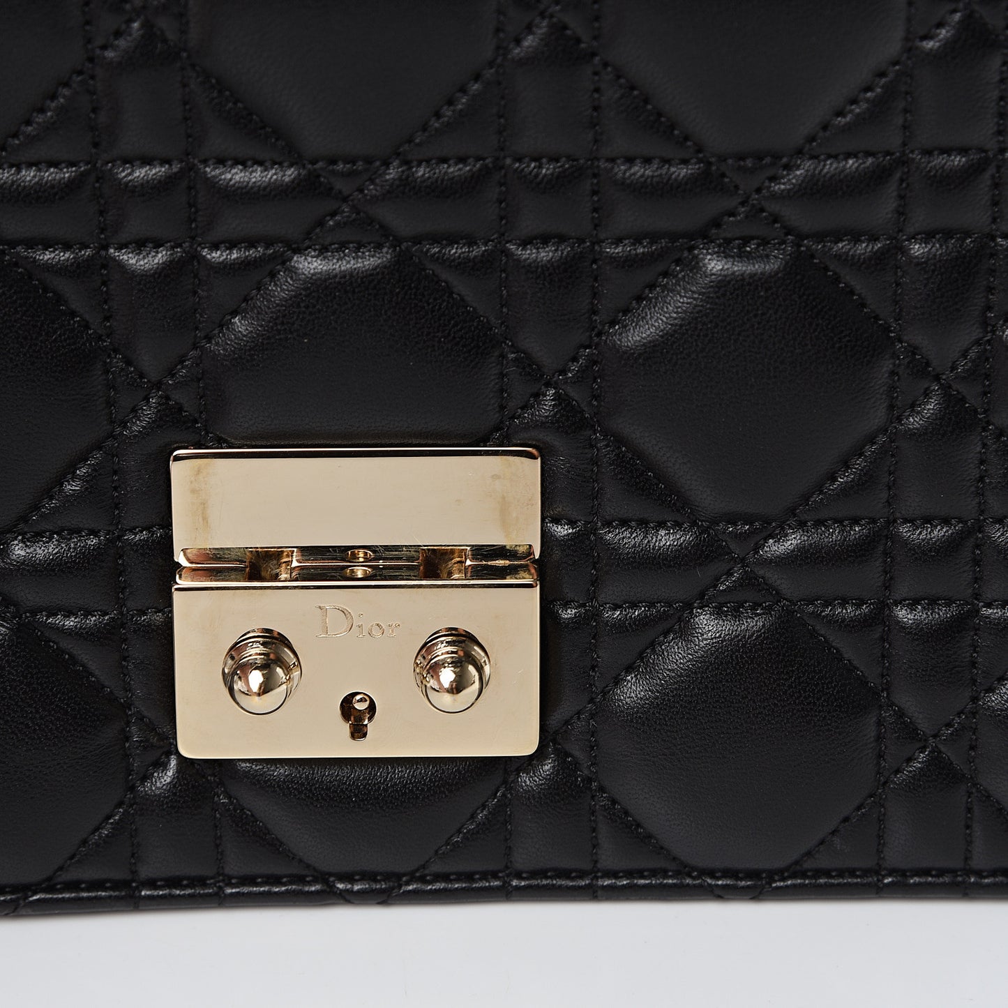 Lambskin Cannage Miss Dior Promenade Pouch Black