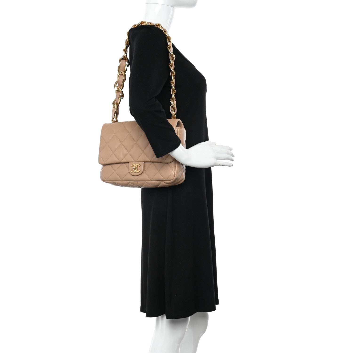 Chanel Lambskin Quilted Large CC Funky Town Flap Beige 2 of 10
