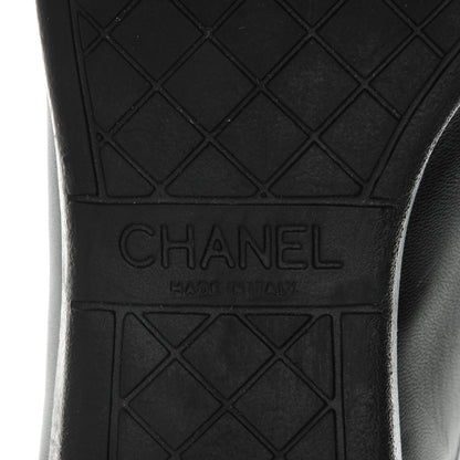 Chanel Lambskin Patent Calfskin Cap Toe CC Sneakers 37 Black 6 of 11