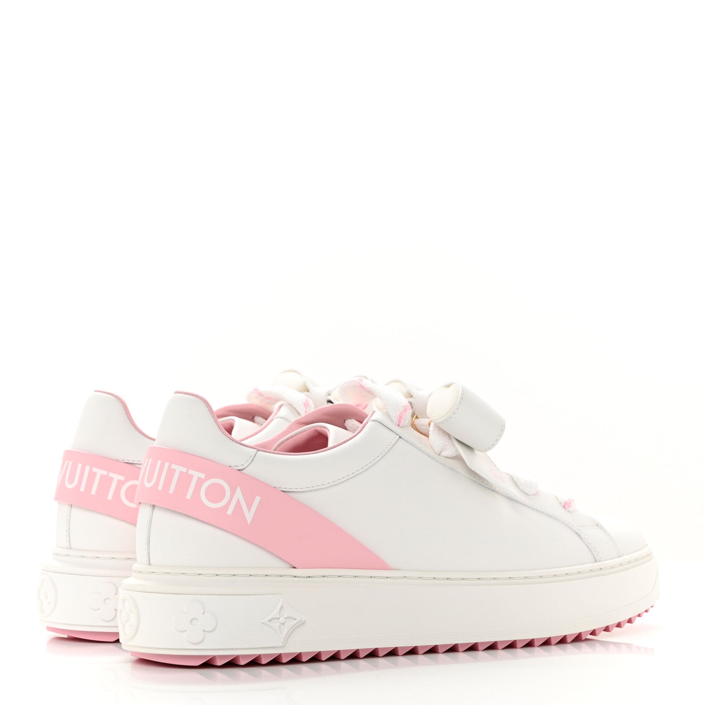 Calfskin Time Out Bow Sneakers 40 White Pink