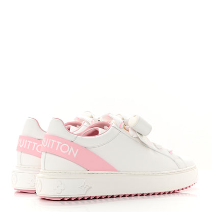 Louis Vuitton Calfskin Time Out Bow Sneakers 40 White Pink 4 of 8