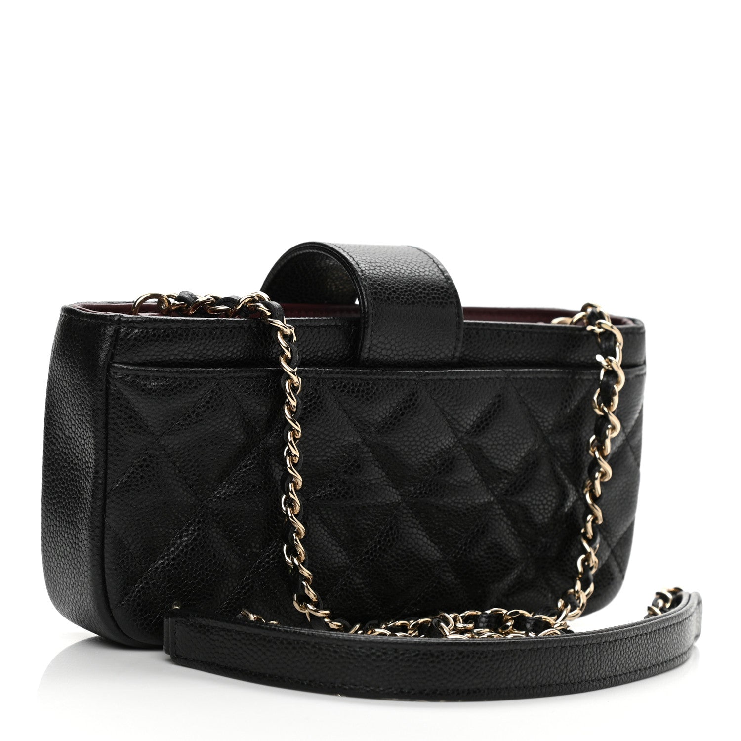 Chanel Caviar Quilted Business Affinity Phone Holder With Chain Black 2 of 10