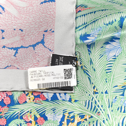 Hermes Silk Faubourg Tropical Scarf 90 Pierre Rose Multicolor 2 of 6