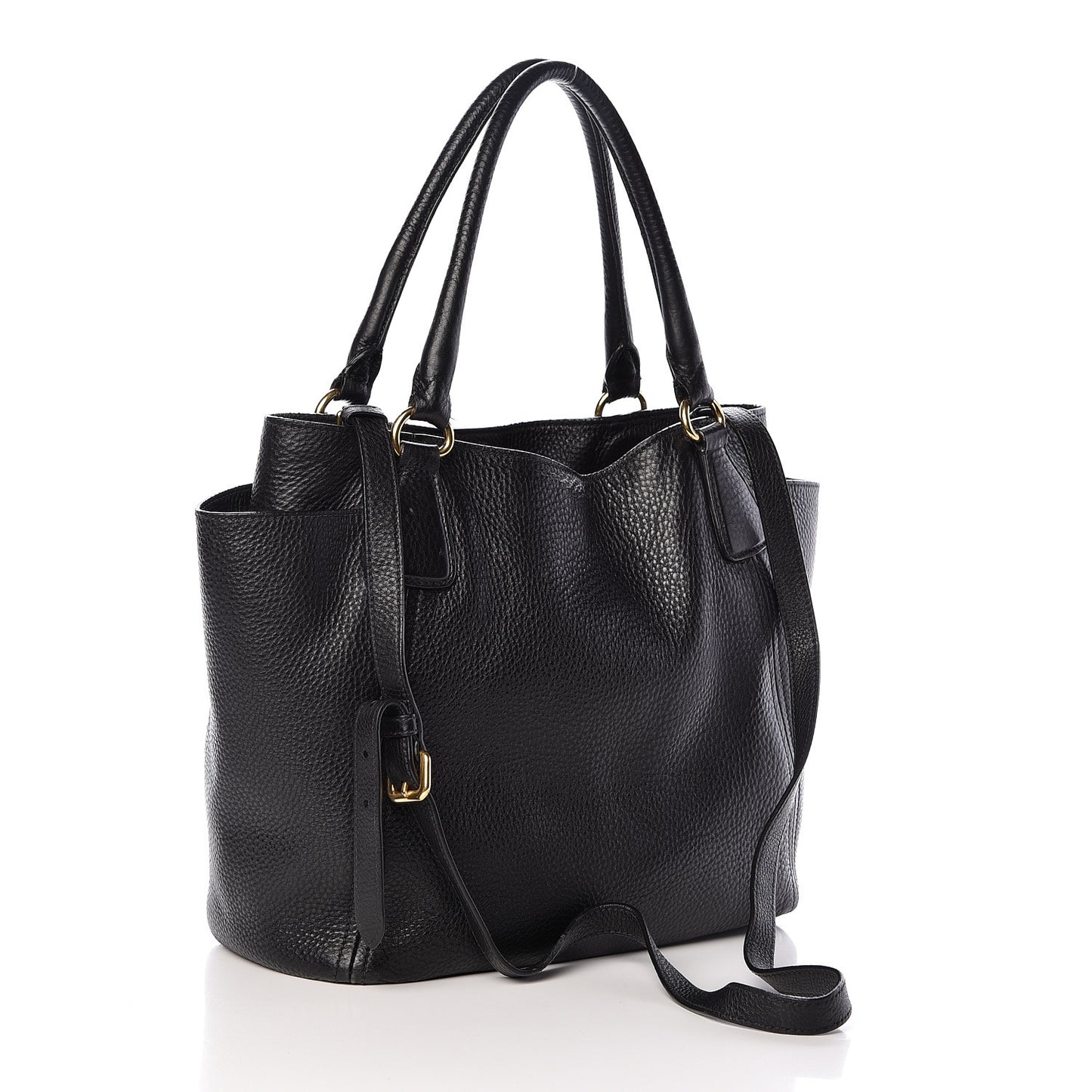Vitello Daino Side Pocket Hobo Black