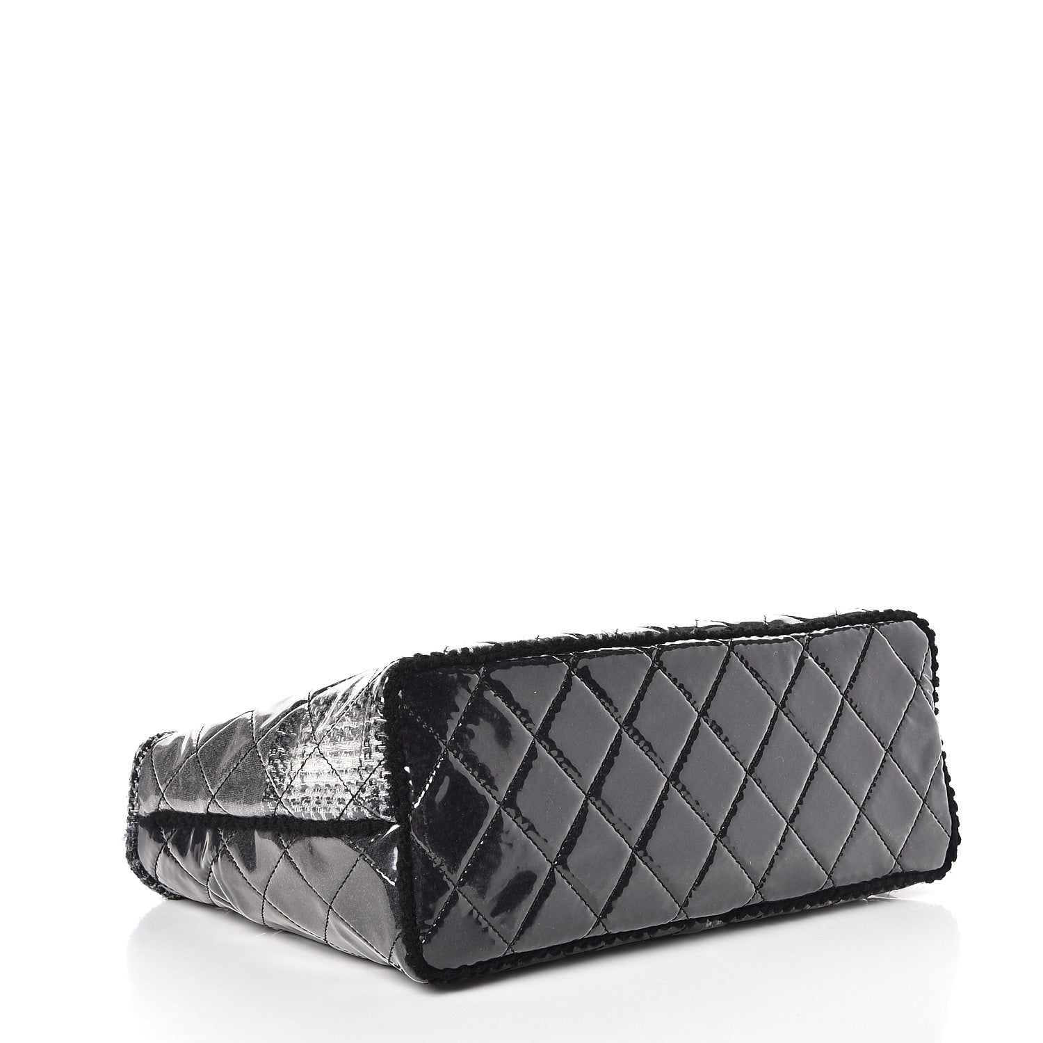 Chanel Vinyl Funny Tweed Patchwork Tote Grey 4 of 8