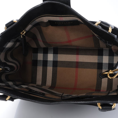 Burberry Soft Grain Calfskin Medium Buckle Tote Black 7 of 10