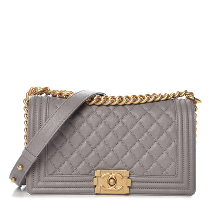 Chanel Caviar Quilted Medium Boy Flap Grey 1 of 7