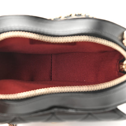 Chanel Lambskin Quilted CC In Love Heart Clutch With Chain Black 5 of 11