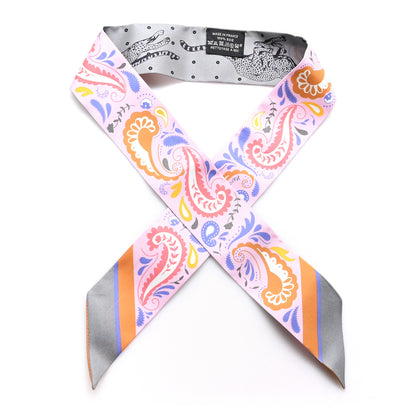 Hermes Silk Guepards Bandana Twilly Rose Gris Bleu 1 of 5