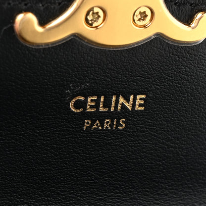 Celine Shiny Smooth Calfskin Triomphe Card Holder Black 6 of 8