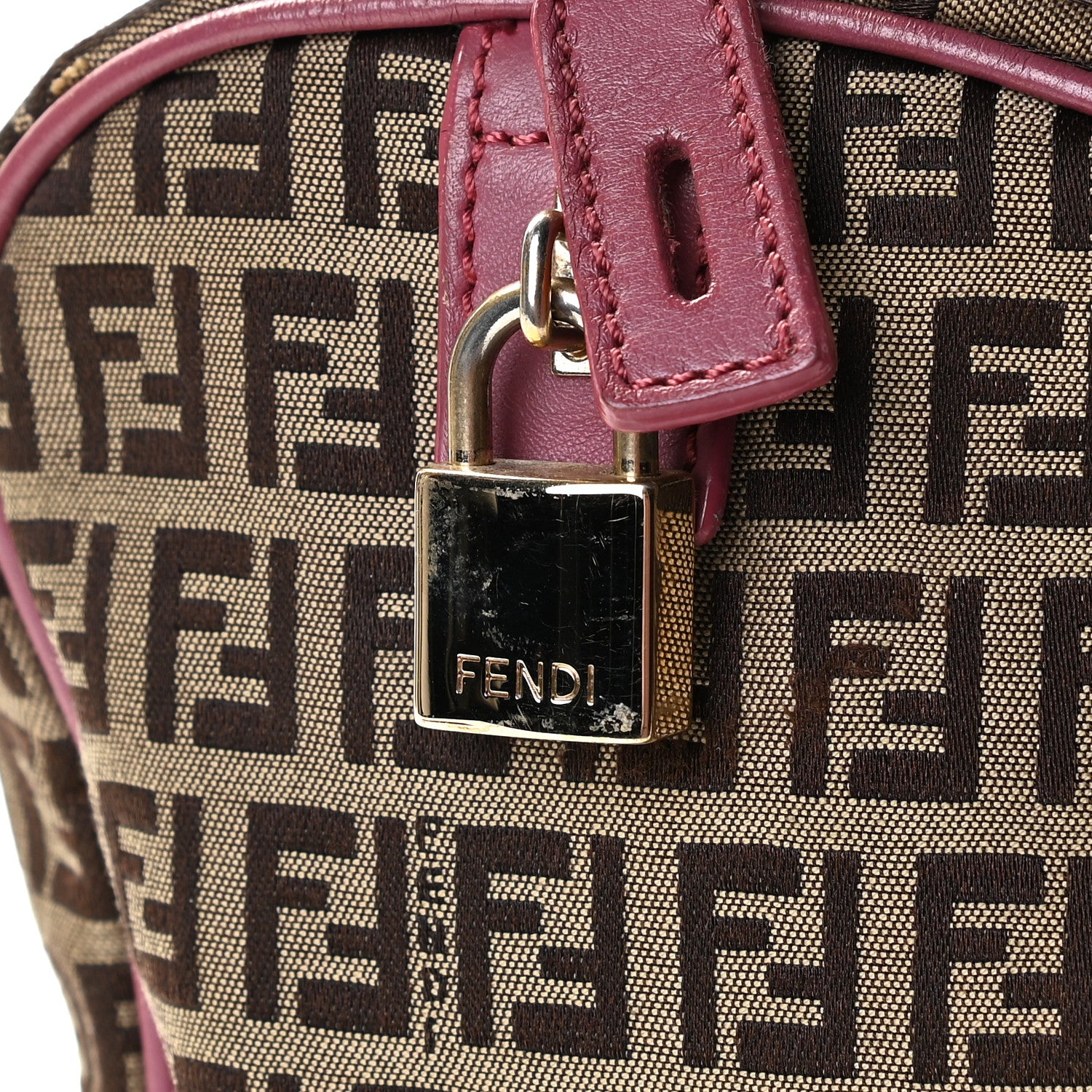 Fendi Zucchino Vitello Small Forever Boston Mogano Panna Erica 10 of 10