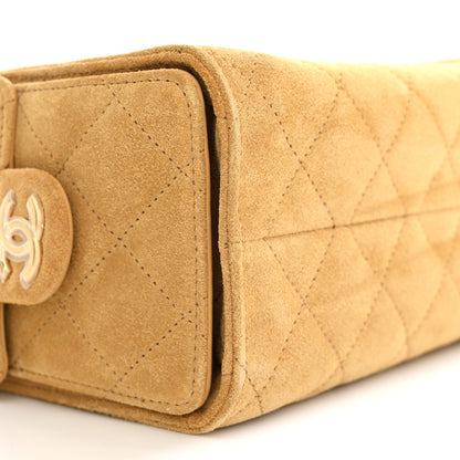 Chanel Suede Quilted Mini Chanel 25 Handbag Beige 9 of 11