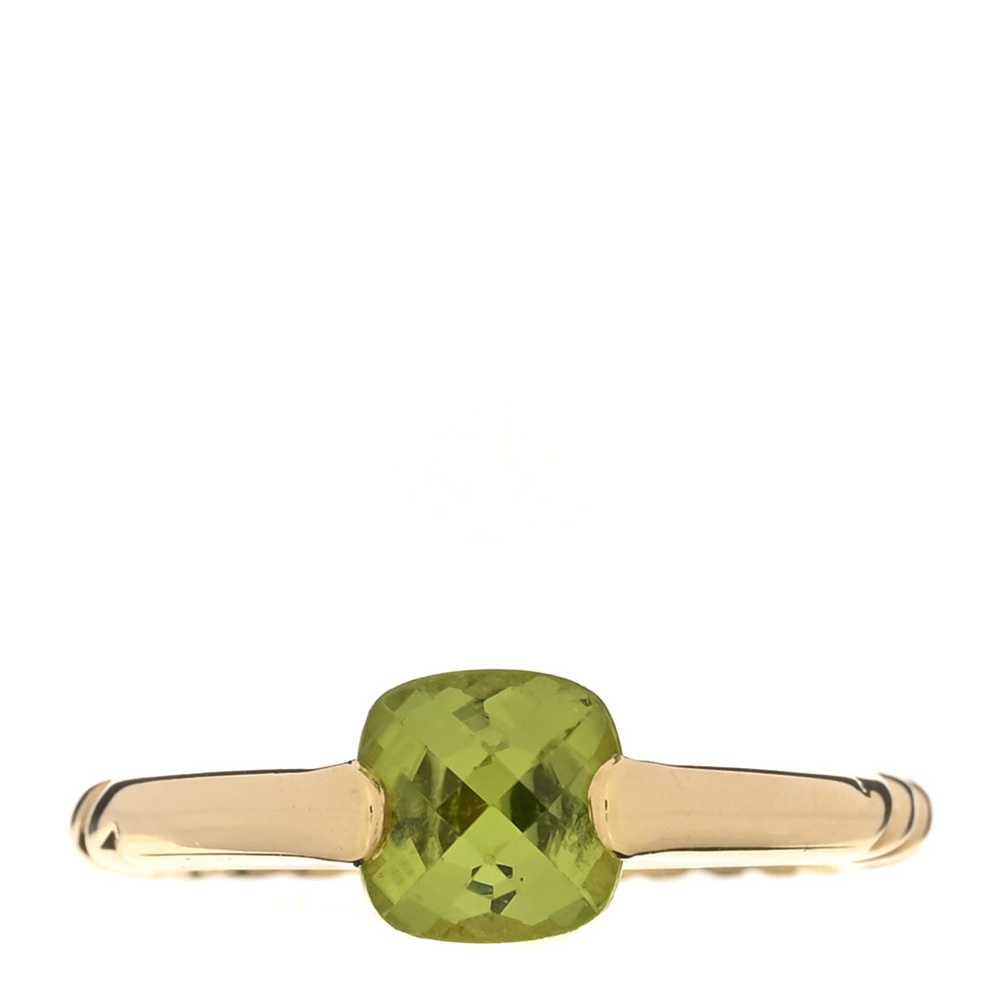 18K Yellow Gold Peridot Cable Ring 54 6.75