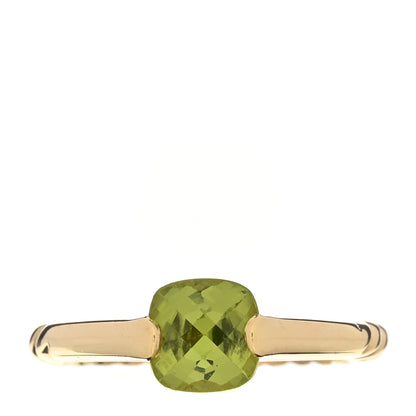 David Yurman 18K Yellow Gold Peridot Cable Ring 54 6.75 1 of 4