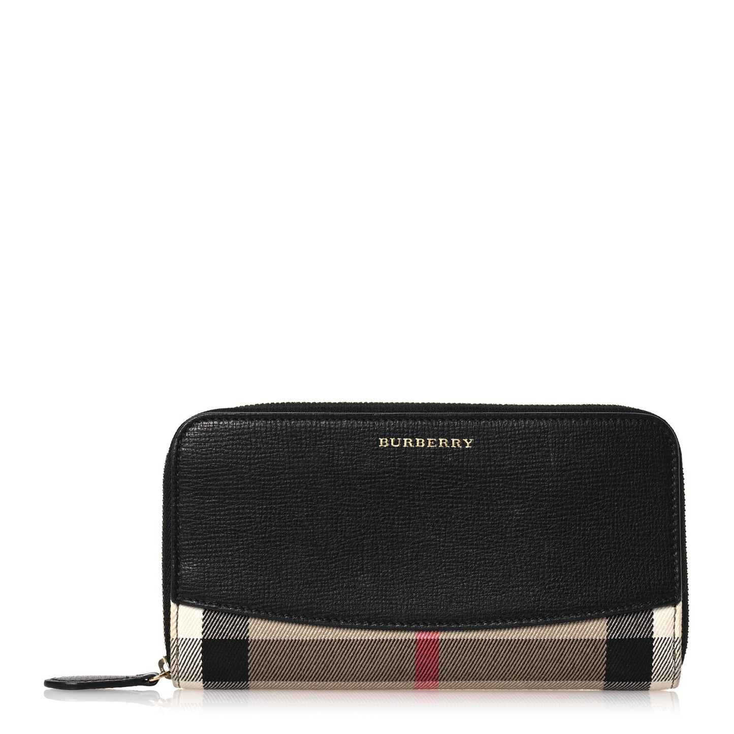Calfskin Haymarket Check Elmore Zip Around Wallet Black