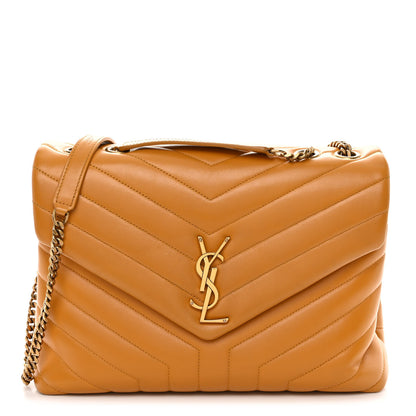 Saint Laurent Calfskin Y Quilted Monogram Medium Loulou Chain Satchel Cheddar 1 of 11