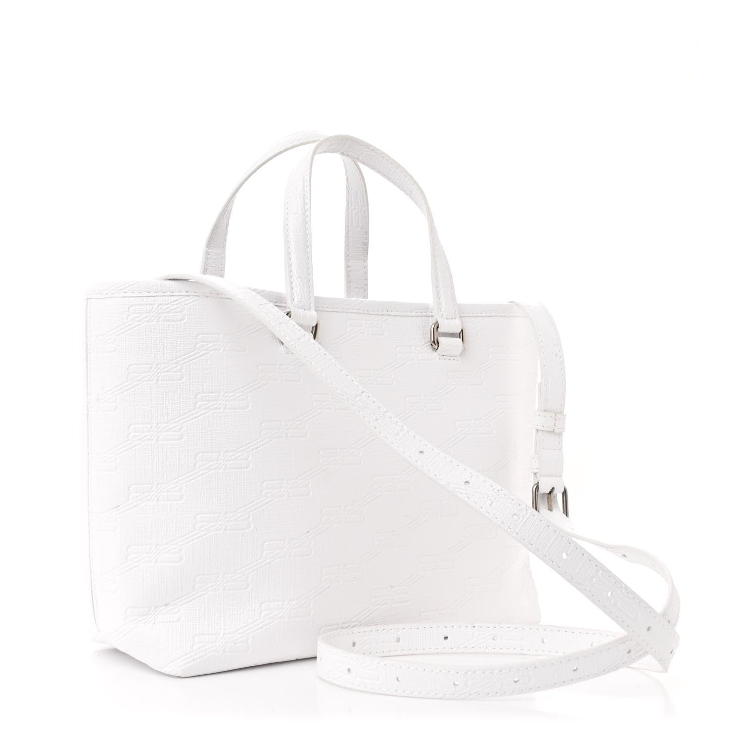 Balenciaga Coated Canvas BB Monogram Small Signature East West Shopper Bag White 3 of 10