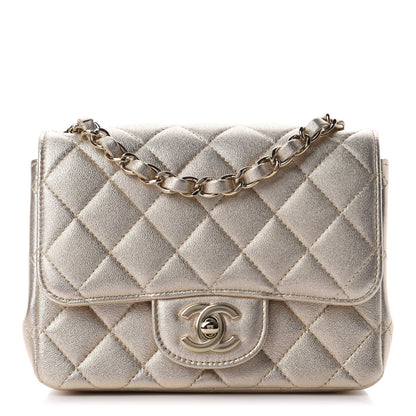 Chanel Metallic Lambskin Quilted Mini Square Flap Gold 1 of 9