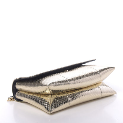 Lanvin Metallic Snakeskin Mini Sugar Flap Shoulder Bag Gold 4 of 9