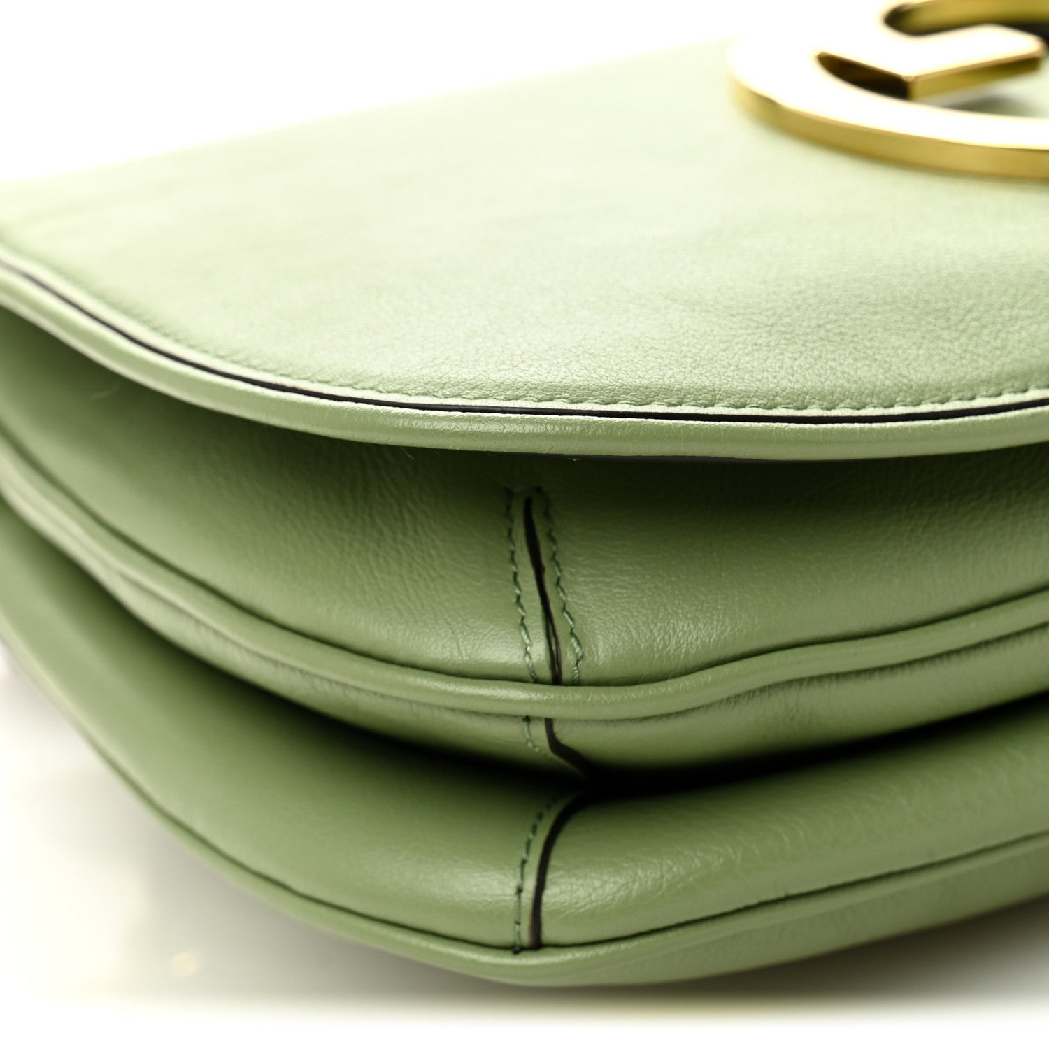 Gucci Roxy Calfskin Web Medium Blondie Top Handle Shoulder Flap Bag Salamander Green 9 of 12