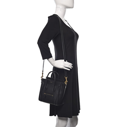 Celine Smooth Calfskin Nano Luggage Black 2 of 12