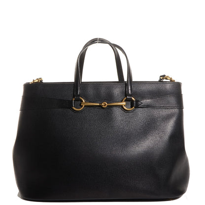 Gucci Textured Calfskin Large Bright Bit Tote Black 1 of 9