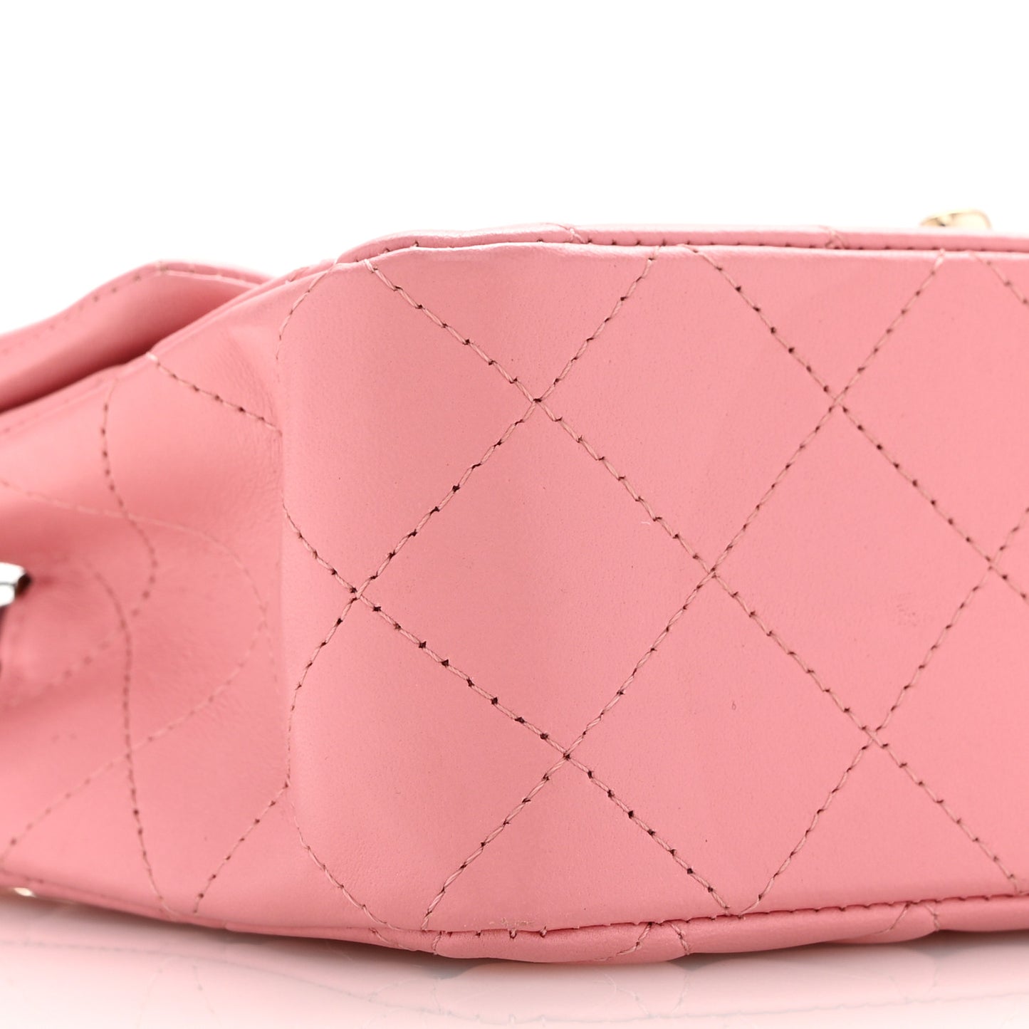 Lambskin Quilted Mini Rectangular Flap Pink