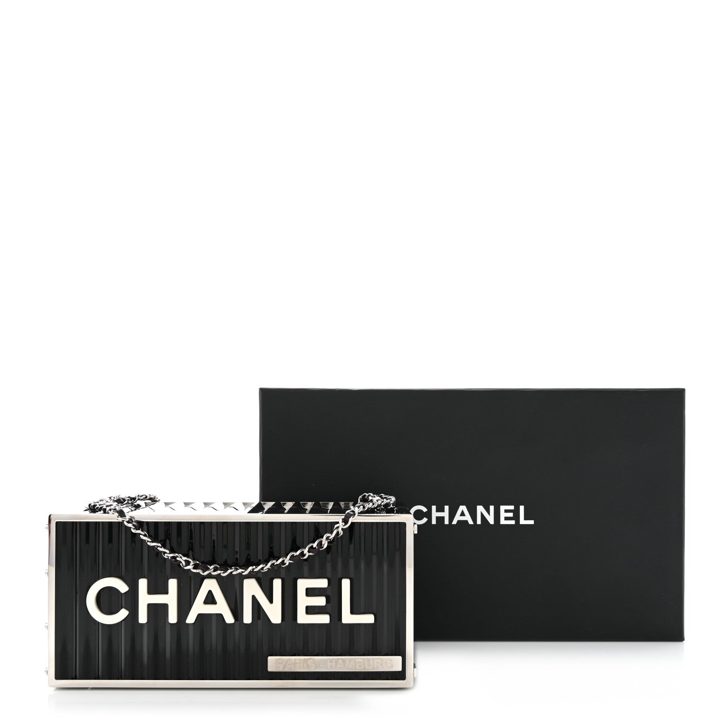 Chanel Resin Enamel CC Shopping Container Signature Minaudiere Clutch Black White 10 of 10