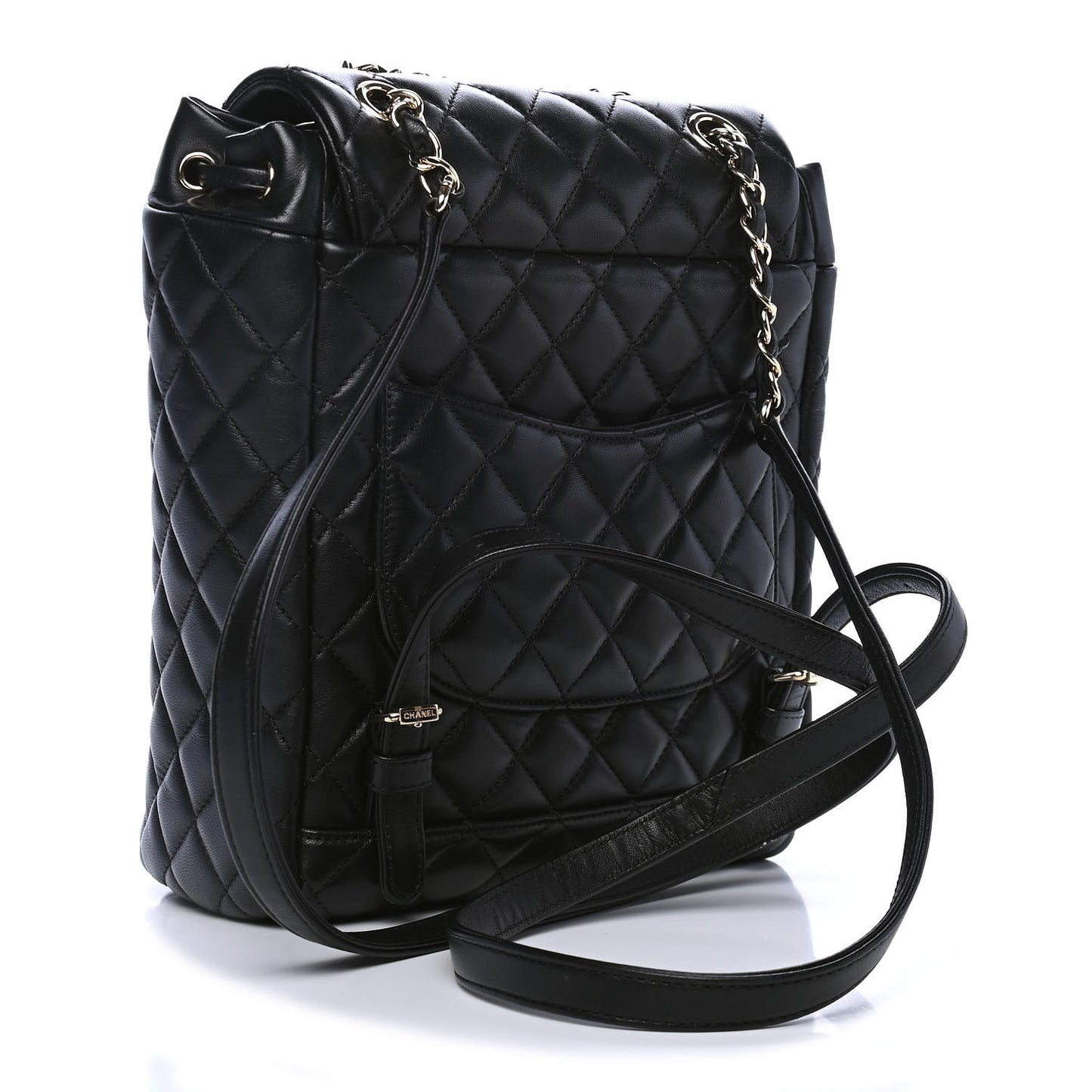 Lambskin Quilted Small Urban Spirit Backpack Black