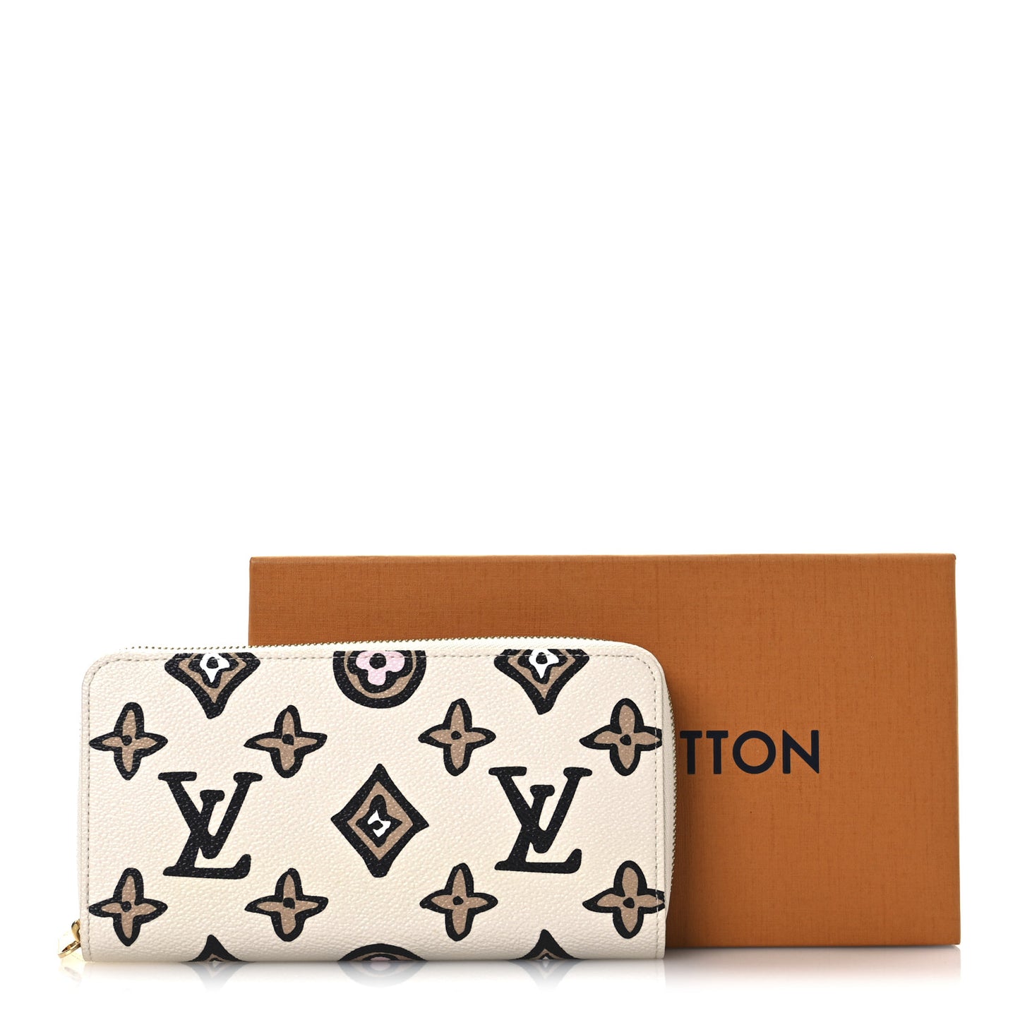 Monogram Giant Wild At Heart Zippy Wallet Creme