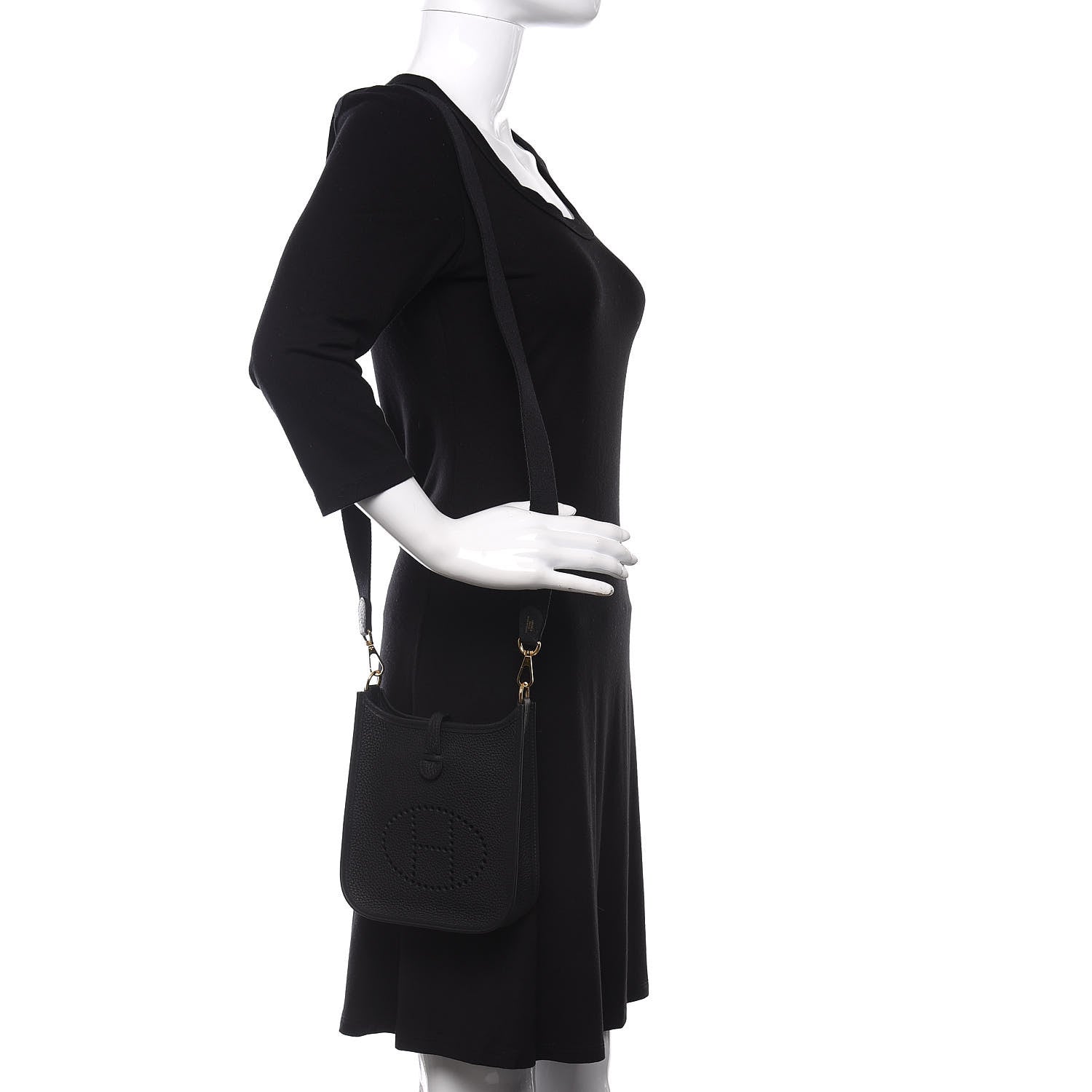 Hermes Taurillon Clemence Evelyne TPM Black 2 of 11