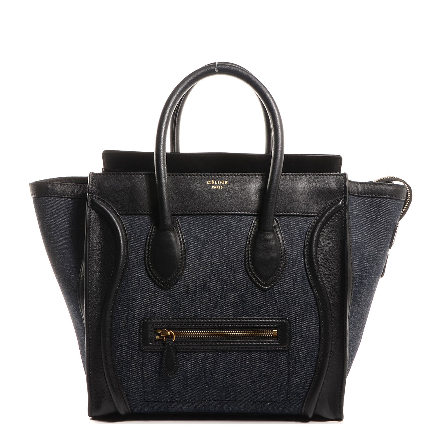 Celine Denim Mini Luggage Navy Black 1 of 9