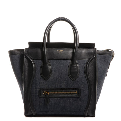 Celine Denim Mini Luggage Navy Black 1 of 9