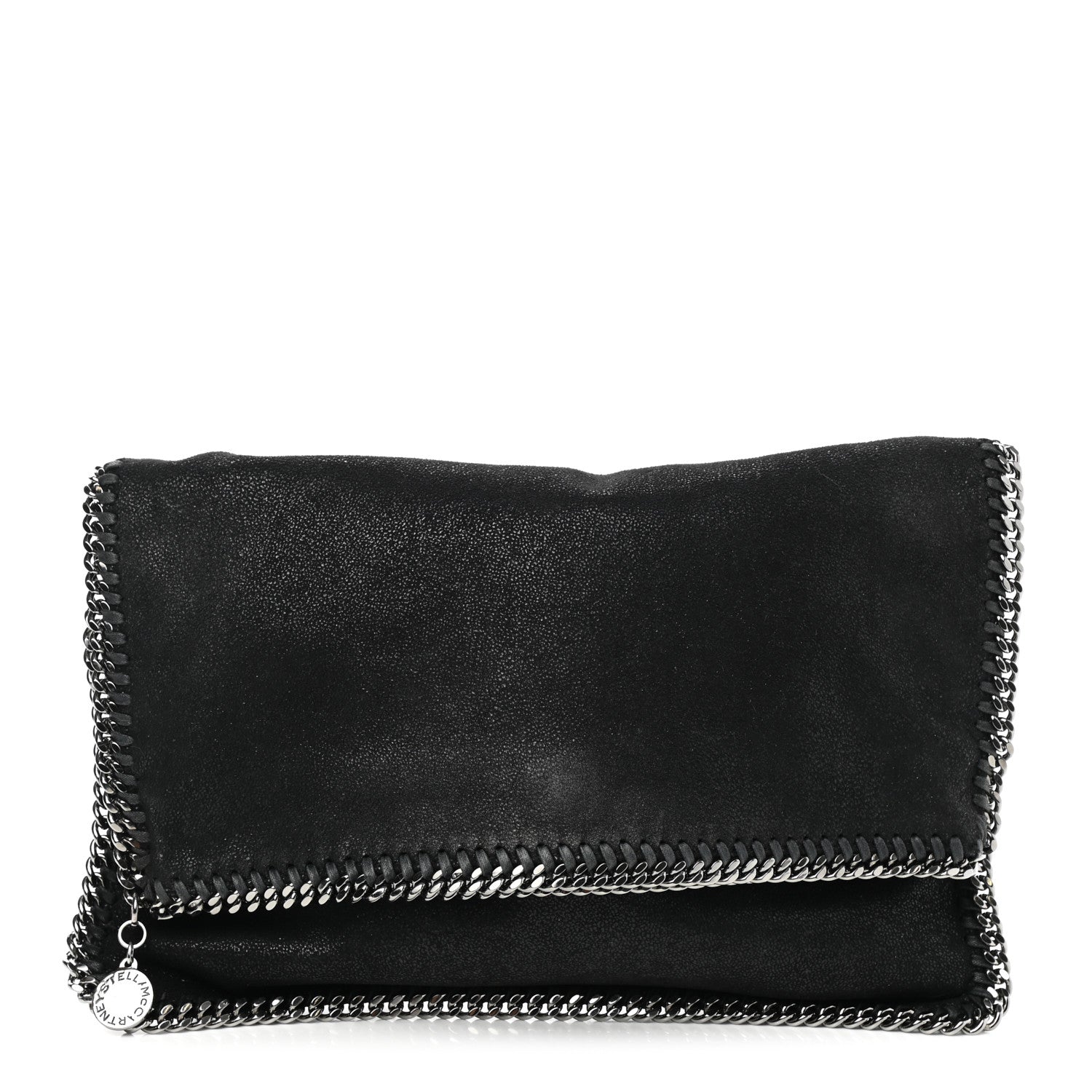 Stella McCartney Shaggy Deer Falabella Fold Over Clutch Black 1 of 9