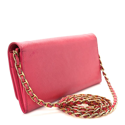 Prada Saffiano Wallet on Chain Peonia 5 of 17