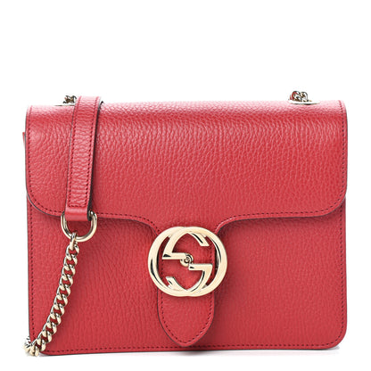 Gucci Dollar Calfskin Small Interlocking G Shoulder Bag Red 1 of 9