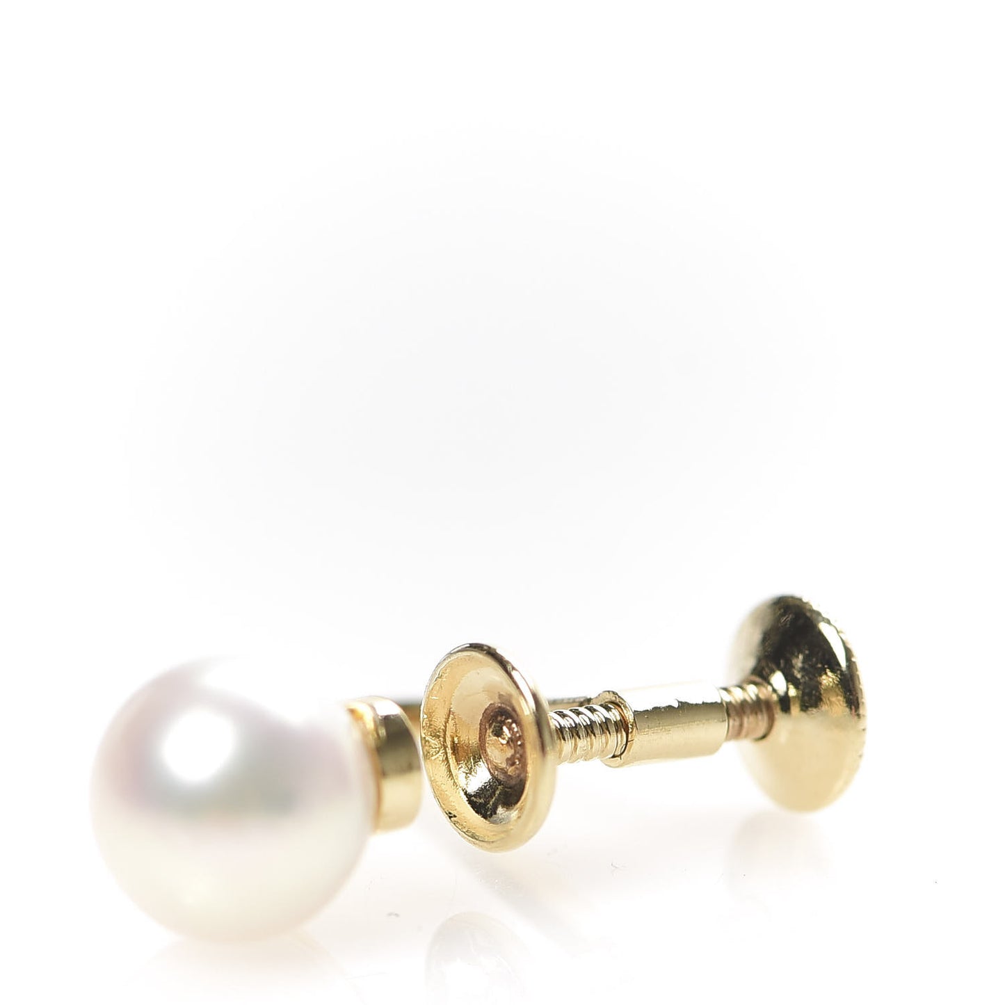 14K Yellow Gold Akoya Pearl 6mm Screw-Back Earrings