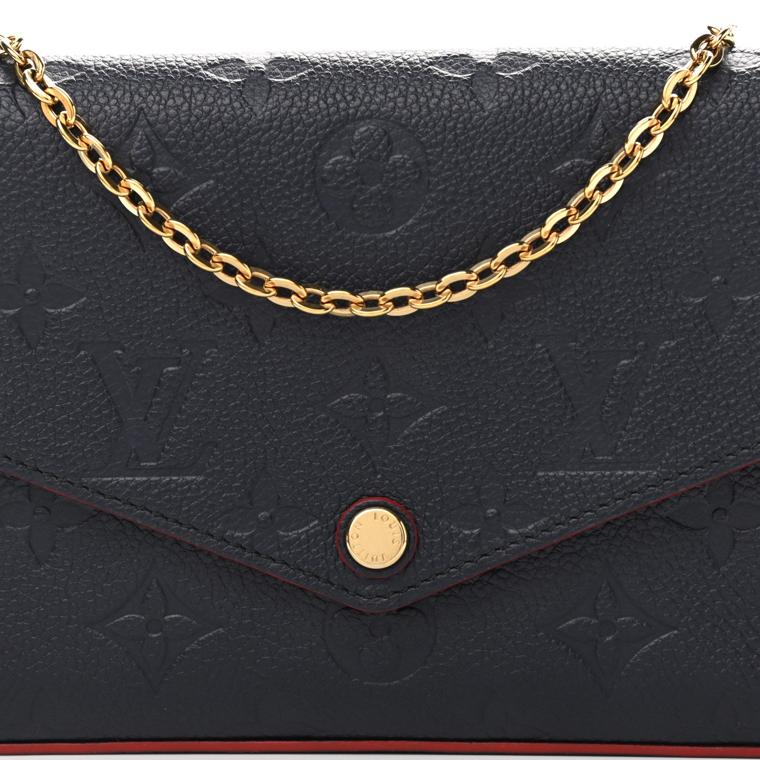 Louis Vuitton Empreinte Pochette Felicie Chain Wallet Marine Rouge 9 of 13