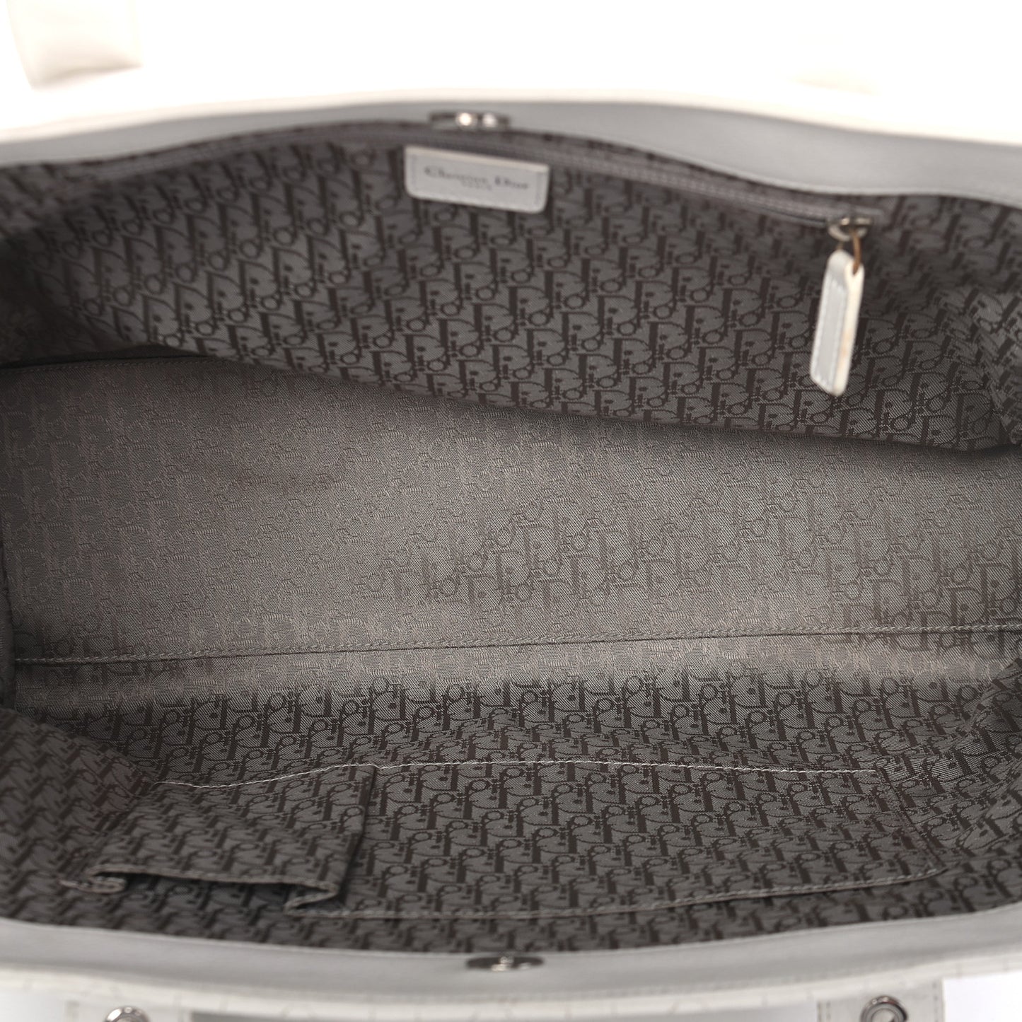 Cannage Stitched Tote White