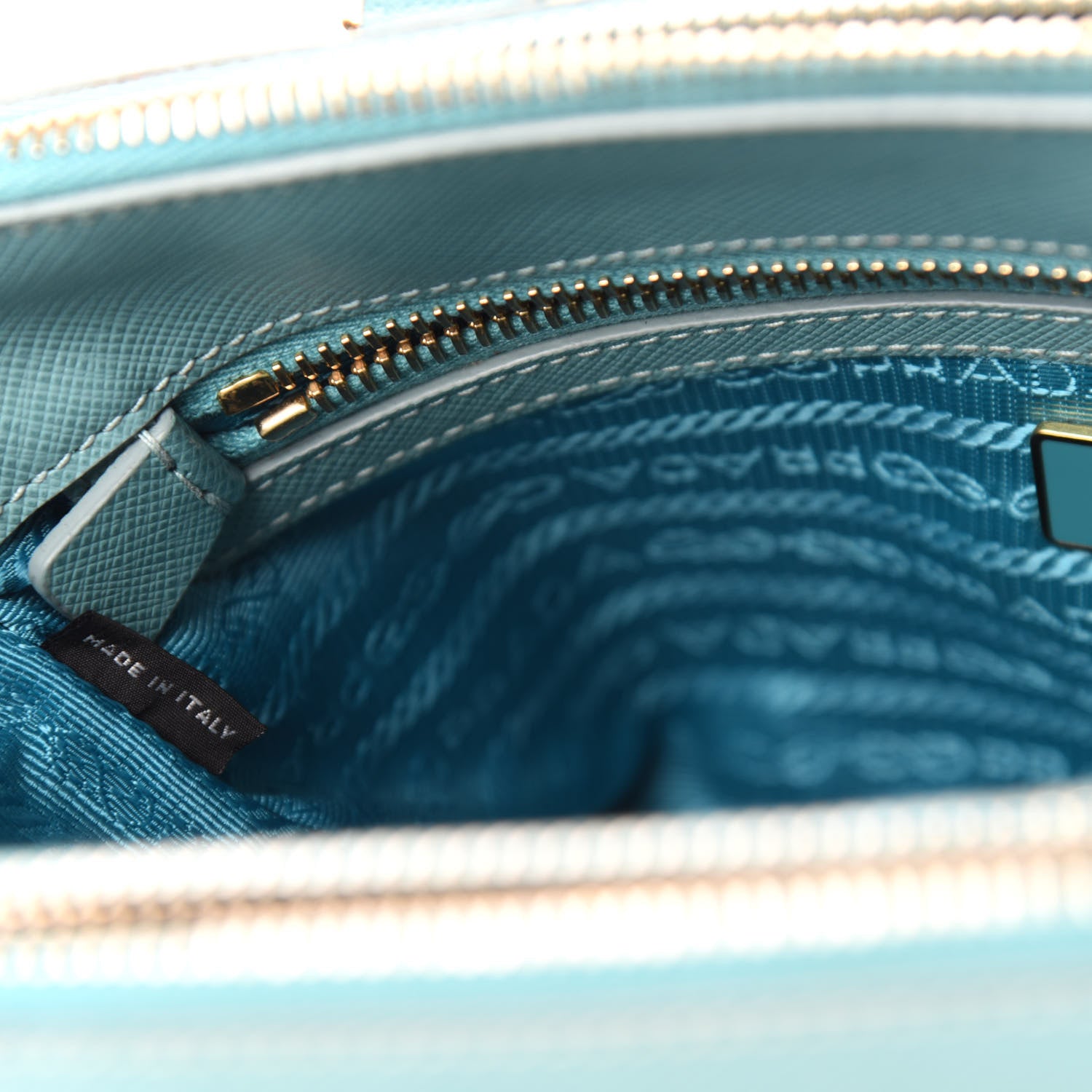 Prada Saffiano Lux Mini Galleria Double Zip Tote Anice 14 of 16