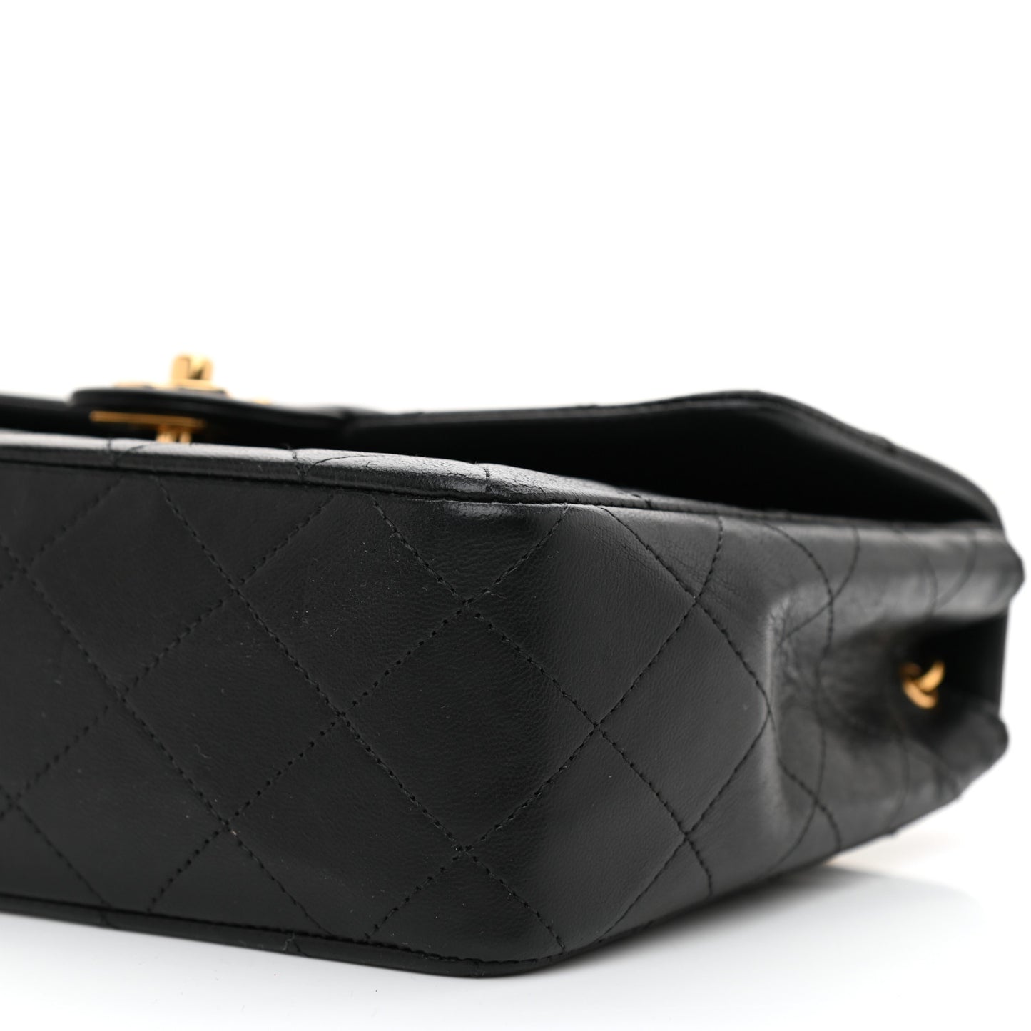 Lambskin Quilted Mini Square Flap Bag Black