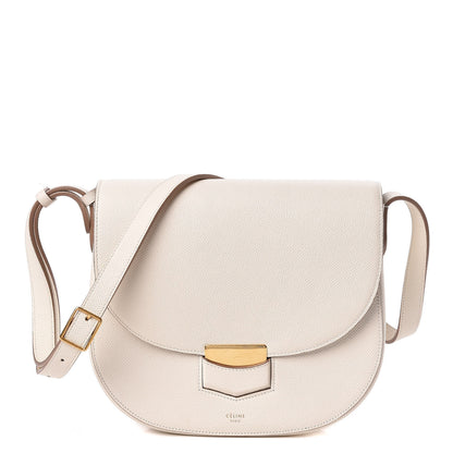 Celine Grained Calfskin Compact Trotteur White 1 of 13