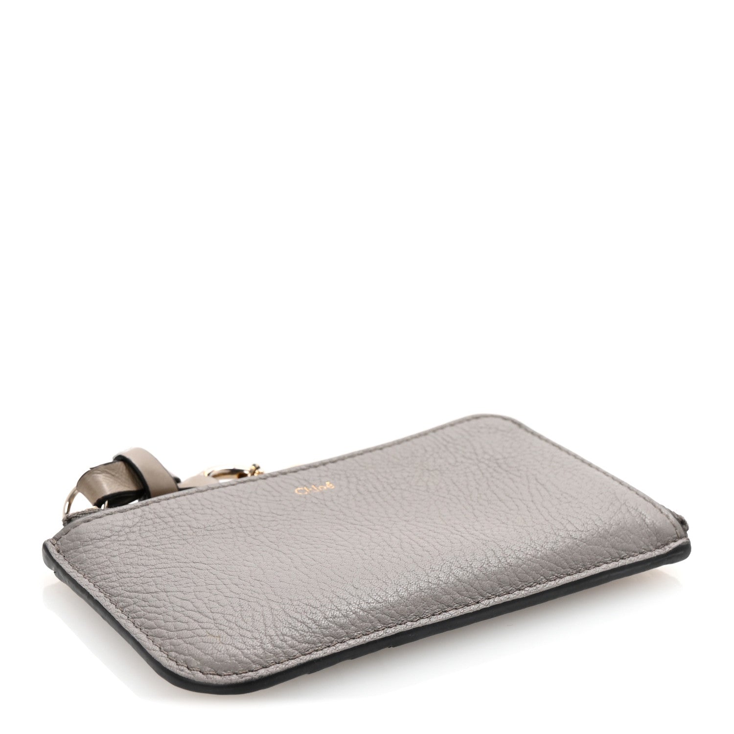 Chloe Grained Calfskin Alphabet Zip Card Holder Cashmere Grey 4 of 6