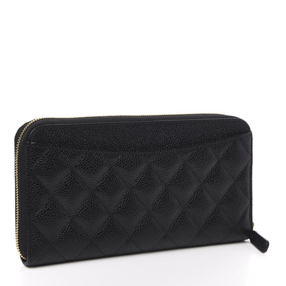Chanel Caviar Quilted Large Gusset Zip Around Wallet Black 5 of 17